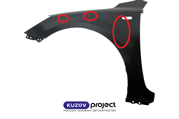 Крыло левое с отверстием Kia Ceed 2006-2010 (Тайвань / Вмятины / Залом) Дисконт 50%