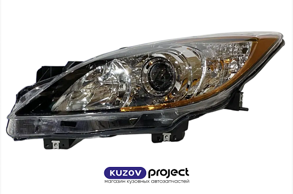 Фара левая с электрическим корректором Mazda 3 2008-2013 (Китай)
